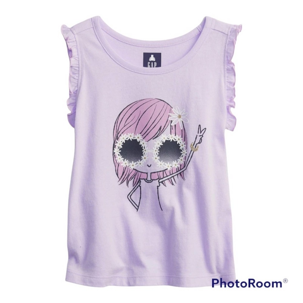 NWT BabyGap Toddler 100% Organic Cotton Bea Graphic Mix & Match Tank Top (4T&5T)